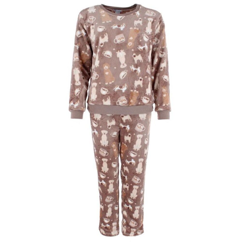 em & alfie Women's Dog Lover Plush Crewneck Pajama Set